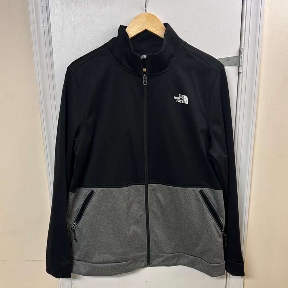 The North Face Black and Gray Performance Jacket with Full-Length Zipper